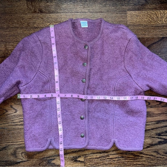 Lilac Purple 100% Wool Tailored Cropped Jacket size 13/14 - Picture 4 of 6